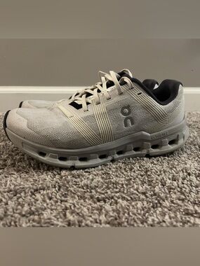 On Running Women's Neutral Cloudtec Running Shoes in Off-White with Black Lining